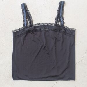 Vintage 50s/60s KAYSER black + cloud blue lace babydoll cami top